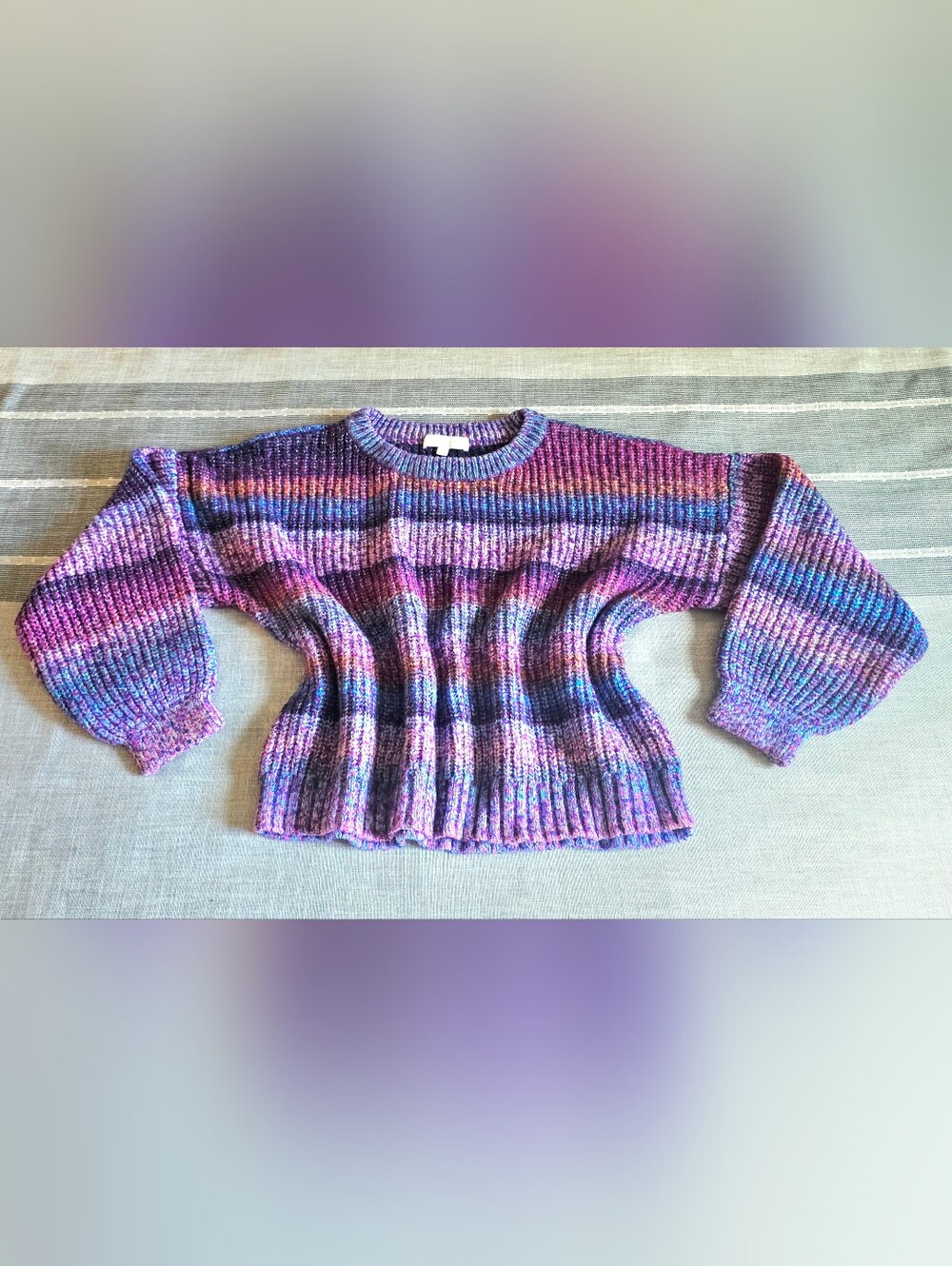 Adyson PARKER | Knit Multicolor Purple Striped Sweater | Size 3X